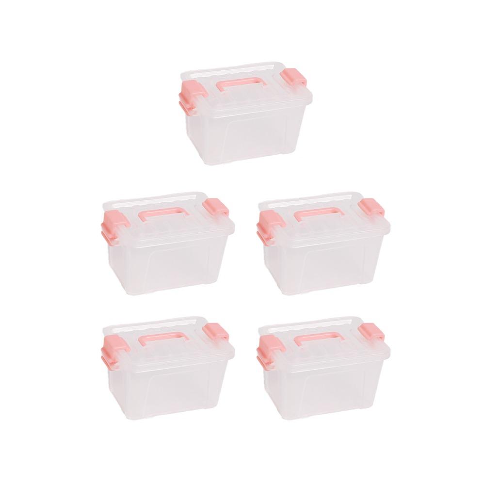 5pcs Transparent Mini Storage Box Waterproof Mini Storage Drawer Cute Beading Storage Case Ornament розовый 669₽