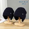 Cycling Ear Protection Winter Warmth Hat for Men Plush Knitted Hat Peaked Cap Fashion Fur Lined Hooded Hats Outdoor Earmuff