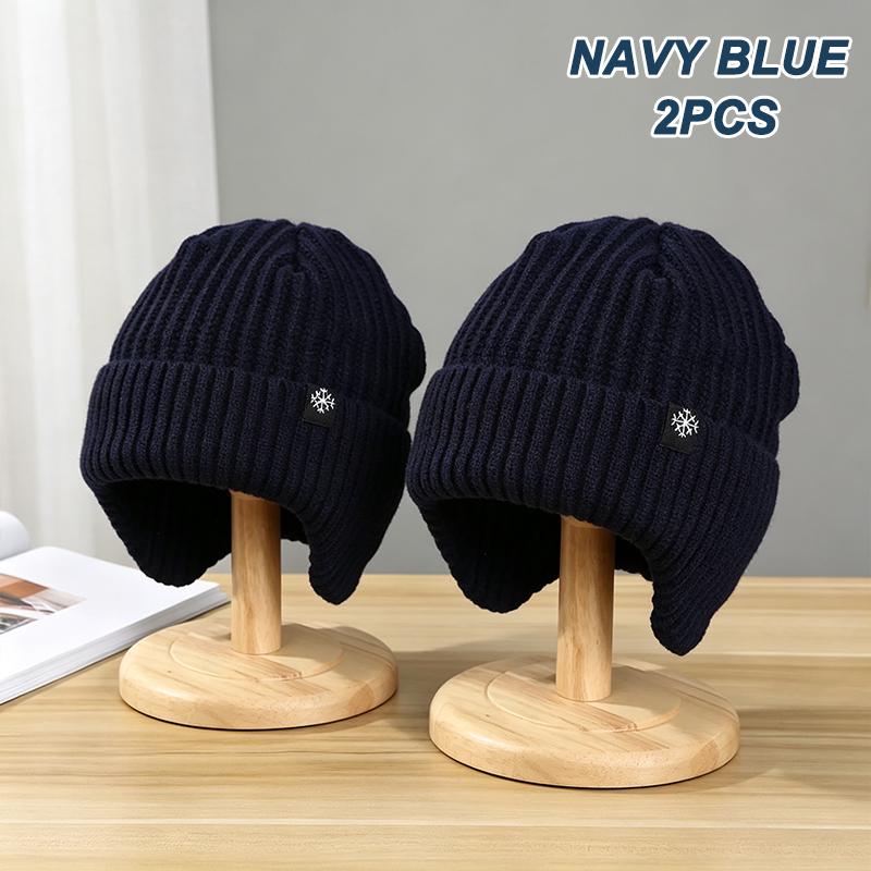 Cycling Ear Protection Winter Warmth Hat for Men Plush Knitted Hat Peaked Cap Fashion Fur Lined Hooded Hats Outdoor Earmuff