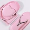 Pink Stainless Steel Nail Tool Rhinestone Storage Display Cosmetic Jewelry Tray Plate Doctor Surgical Desktop Storage