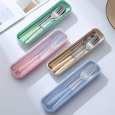 Set Portabil de Tacâmuri din Oțel Inoxidabil Cutie de Depozitare Cutie pentru Bețișoare pentru Studenți Organizator Bin pentru Tacâmuri de Cină