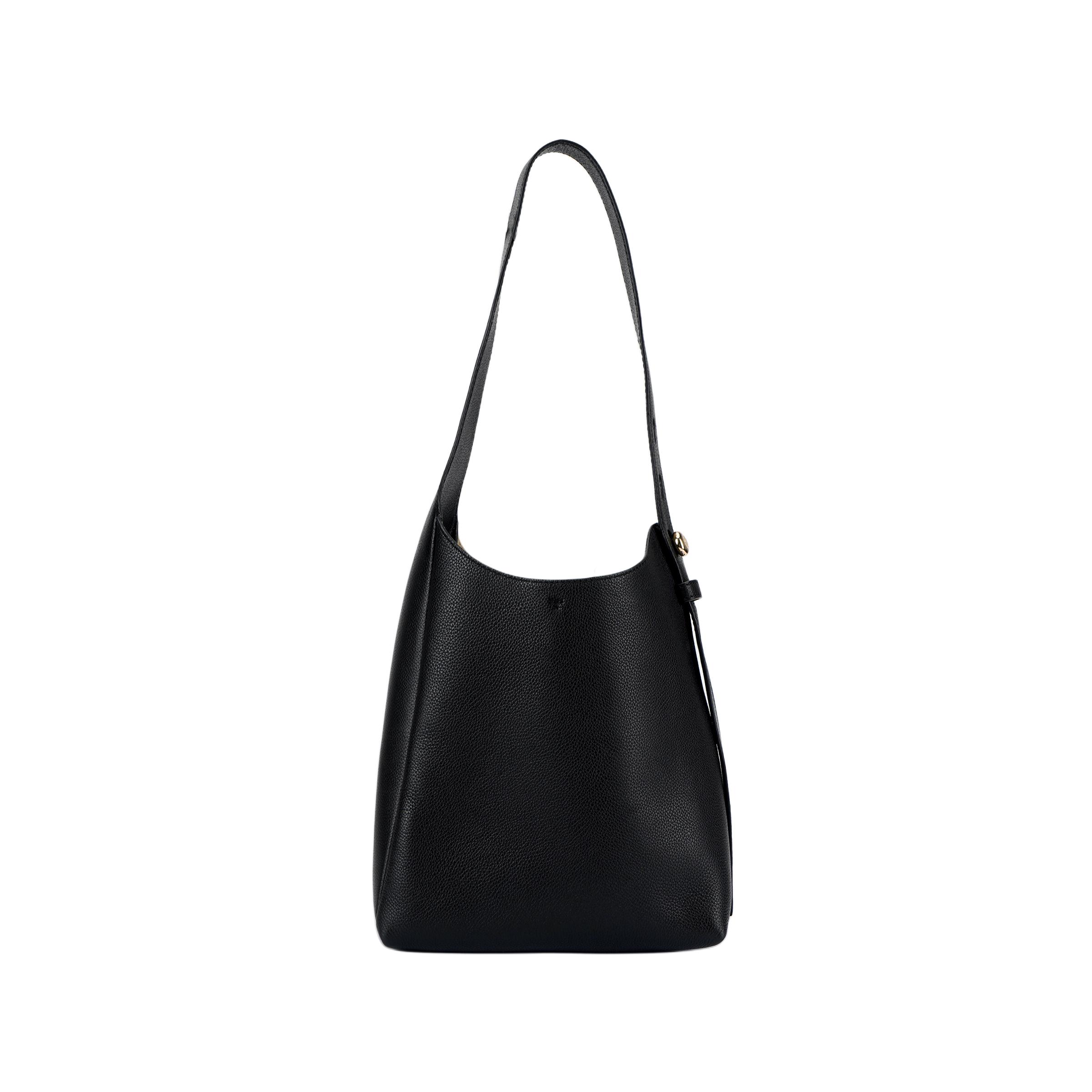

Tory Burch Romy Minimalist Solid Design Leather Shoulder Bag Small Women bags Black 175172-001 Basic Set (Bag+Dust Bag)