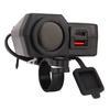 Motorcycle Handlebar Charger ABS with Voltage and Temperature Digital Display Motorbike Power Supply Socket for Riding
