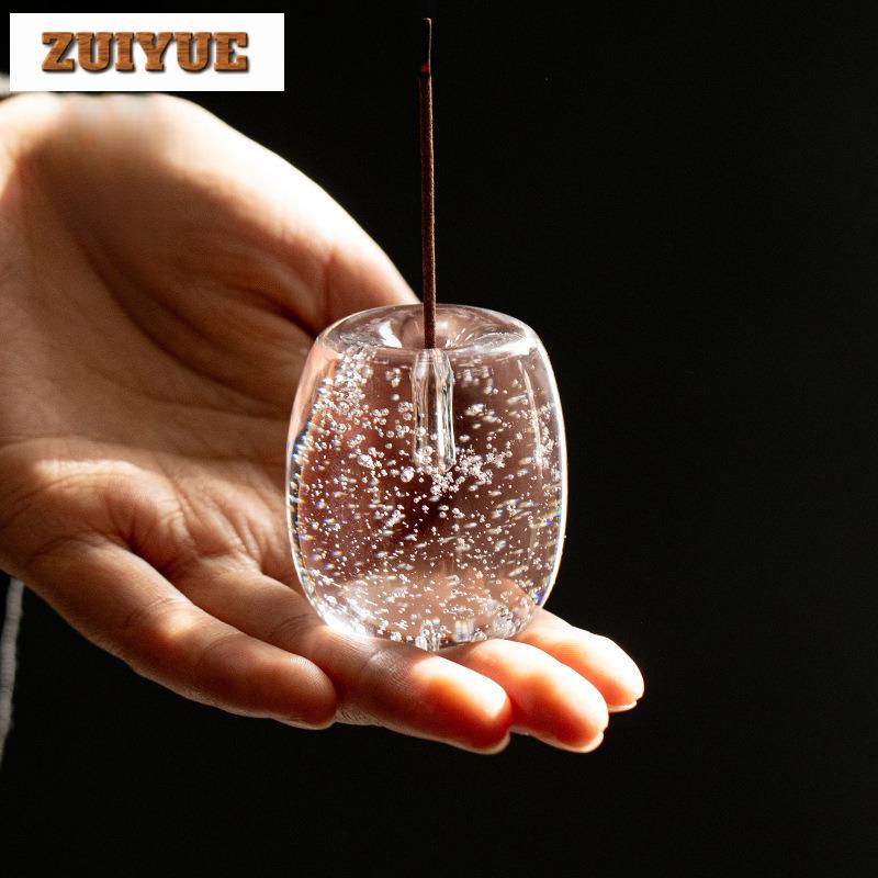 El Yapımı Kristal Cam Koku Yerleştirici Zen Tütsülük Yaratıcı Tütsü Duman Şelalesi Kokulu Aromatik Saksı Kapak Tutucu