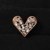 Love Brooch Brooch, with Shiny Rhinestone Decor, Strong Buckle Secure Fit Sturdy Elegant Pin Alloy Classic Heart Shape Versatile Clasp Pin, for Coats