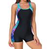European and American Sports Vest-style One-piece Flat-angle Swimsuit for Women, Conservative and Thin, Hot Spring Swimsuit