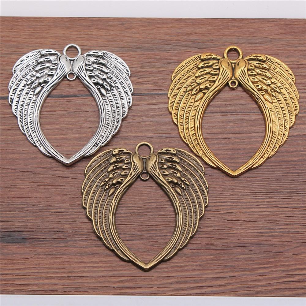 Feather Wing Charms Antique Alloy Pendants For Bohemian Jewelry Making
