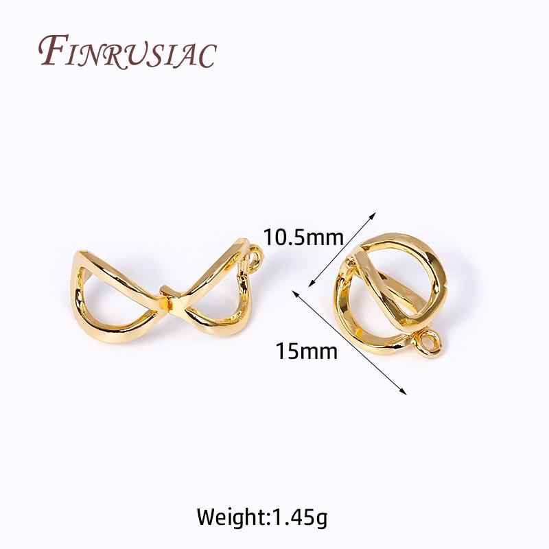 18K Real Gold Plated Pearl Enhancer Clips Pendant Bail Connector Clasps Fittings For DIY Necklace Bracelet Jewelry Making