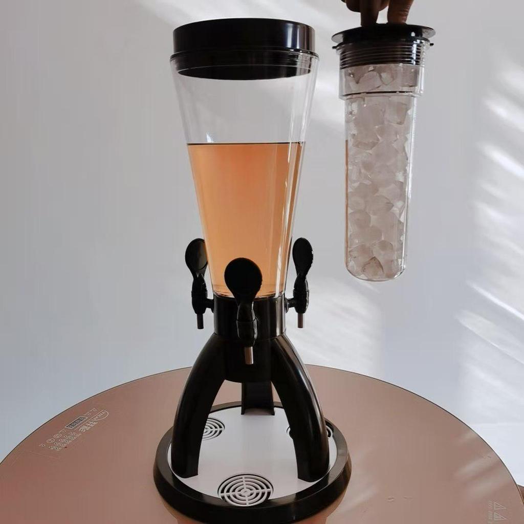 Torre per Birra e Dispenser per Succhi a 3 Rubinetti da 5L per Bar e Locali Notturni
