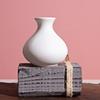 1PC Creative White Brushed Ceramic Vase Modern Flower Arrangement Vase White Ceramic Small Vase Living Room Crafts Home Decor