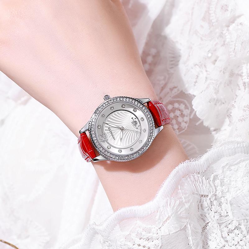 Kuaishou Diamond-Encrusted Light Luxury Fashion Women'S Belt Is Not Waterproof Watch Science
