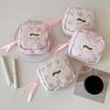 Ins Sweet Bow Sanitary Pad Bag Girls Sanitary Napkin Pouch Small Makeup Bag Earphone Data Cable Organizer Coin Purse Card Wallet