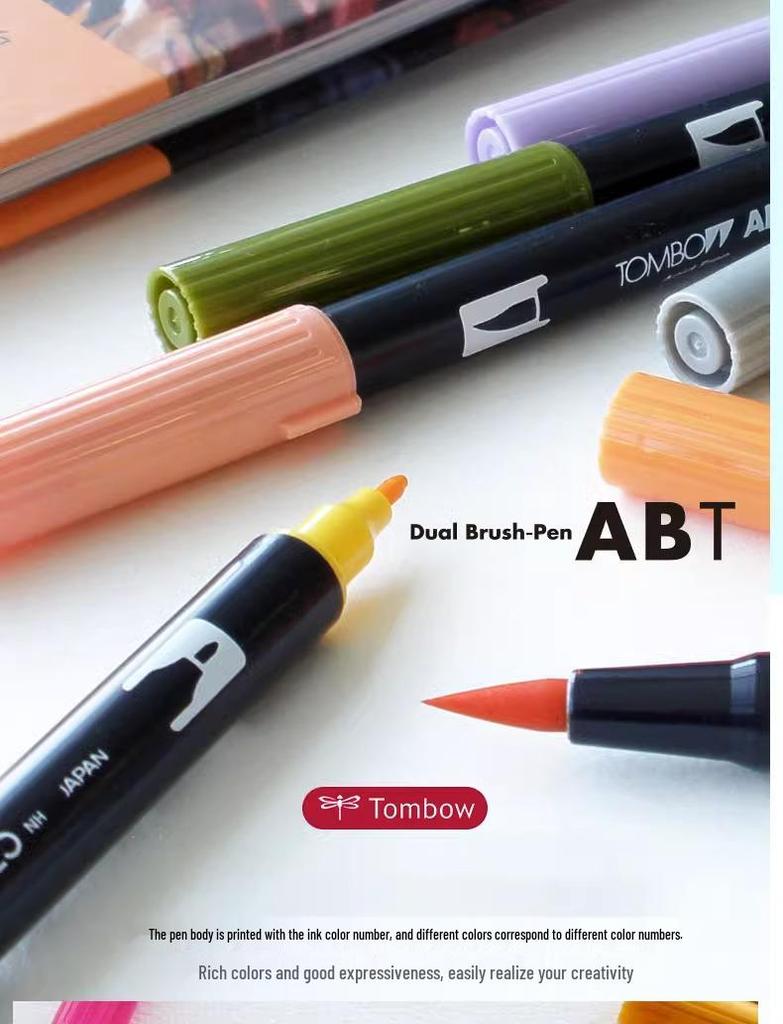 Tombow ABT Warm Color Double-Ended Watercolor Brush Pen for Students