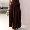 Le Kasha Fine Wool Women's Long Dress - Machine Washable, Autumn/Winter High-End Umbrella Skirt