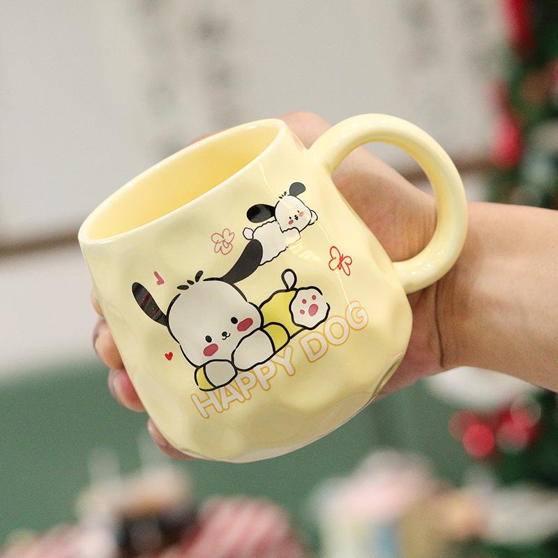 Cute Puppy Mug Gift Box Home Water Cup High-value Large Capacity Ceramic Cup with Cover Spoon