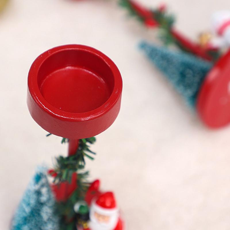 1PC Christmas Trees Festival Red Tabletops Candlestick Decorations Resin Gift Christmas Ornaments Atmosphere
