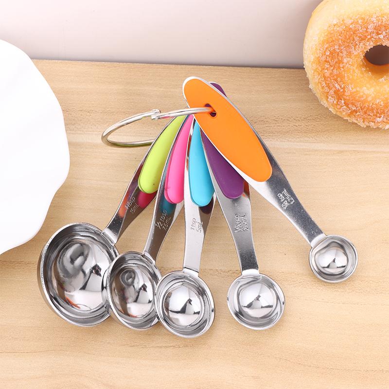 

5Pcs Stainless Steel Measuring Set Stackable Measuring Spoons Set For Kitchen Tea Coffee Baking Measuring Tool Onesize