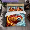 Spain Football Pattern 3 Pieces Bedding Set Soft Microfiber Duvet Cover with Pillow Cases for Bedroom