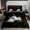 3-piece Halloween themed pumpkin ghost castle pattern 1 quill cover+2 pillowcases coreless soft and comfortable bedding set