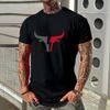 Fashion Cow Head Print Short-sleeved T-shirt New Men's Round Neck Fitness Sports Short-sleeved Tops Summer Simple Men's Clothing