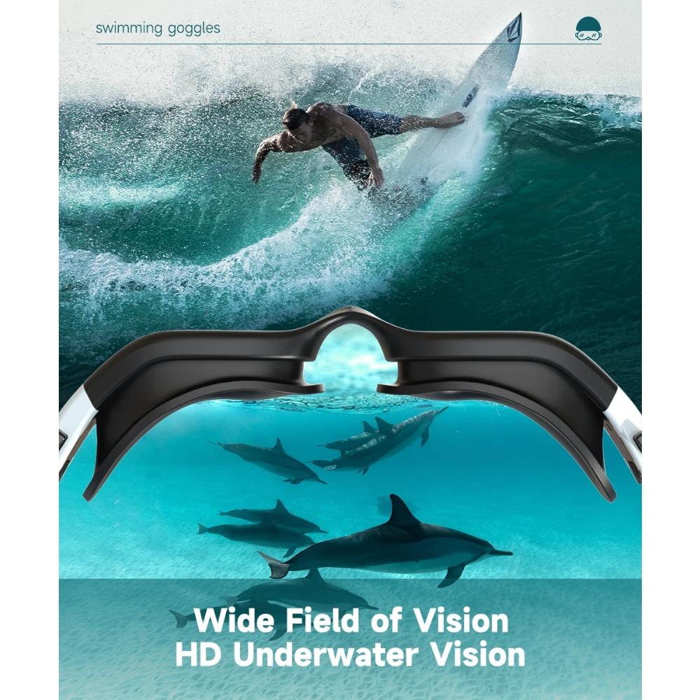Svømmebriller for voksne Profesjonelle briller Antidugg UV-beskyttelse Menn Kvinner Svømmebriller Vanntett Justerbar Silikon iBassenget