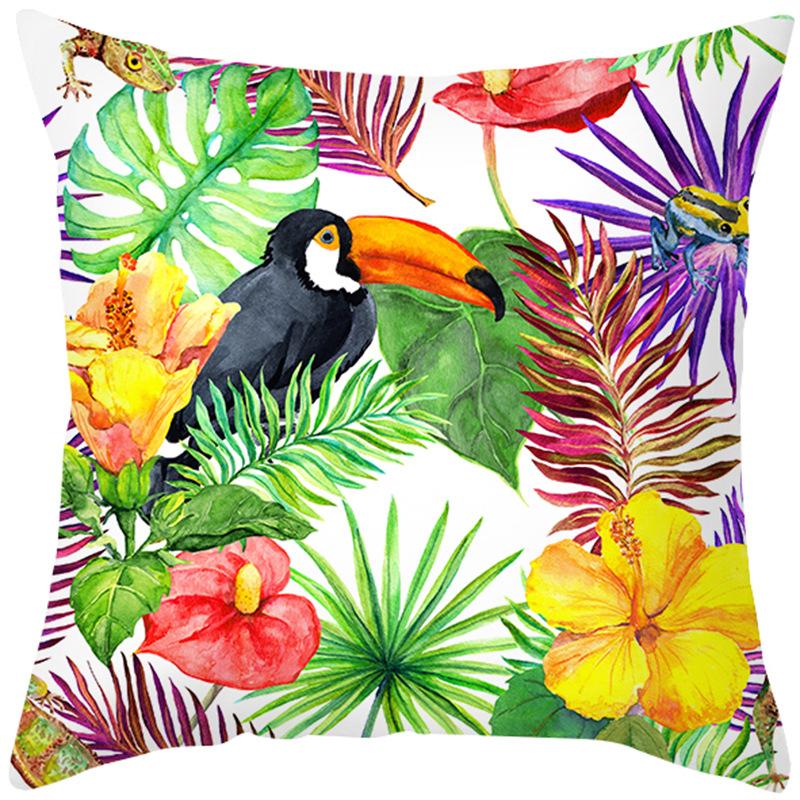 Plant Flower Pillow Cover Decorative With Short Plush Print Of Nordic Flowers Home Decor Throw For Living Room Cushion Cover