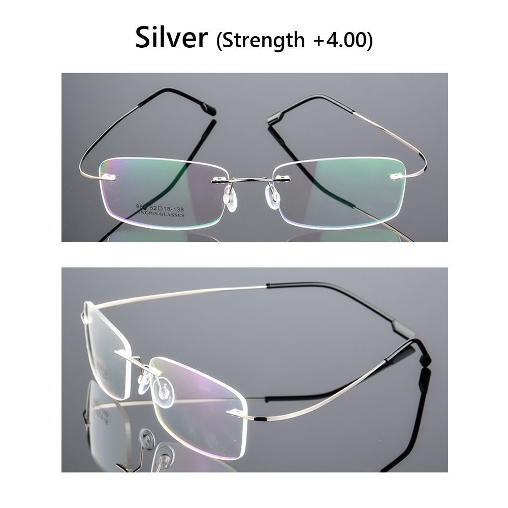 

Сверхлегкие очки TR90 Memory Titanium Rimless для чтения, мужские и женские очки для пресбиопии +1,0 +1,5 +2,0 до +3,5 +4,0 Strength 2.50