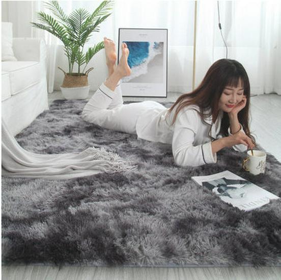 Nordic Tie-Dye Non-Slip Plush Carpet for Living Room & Bedroom - Children's Sofa Rug