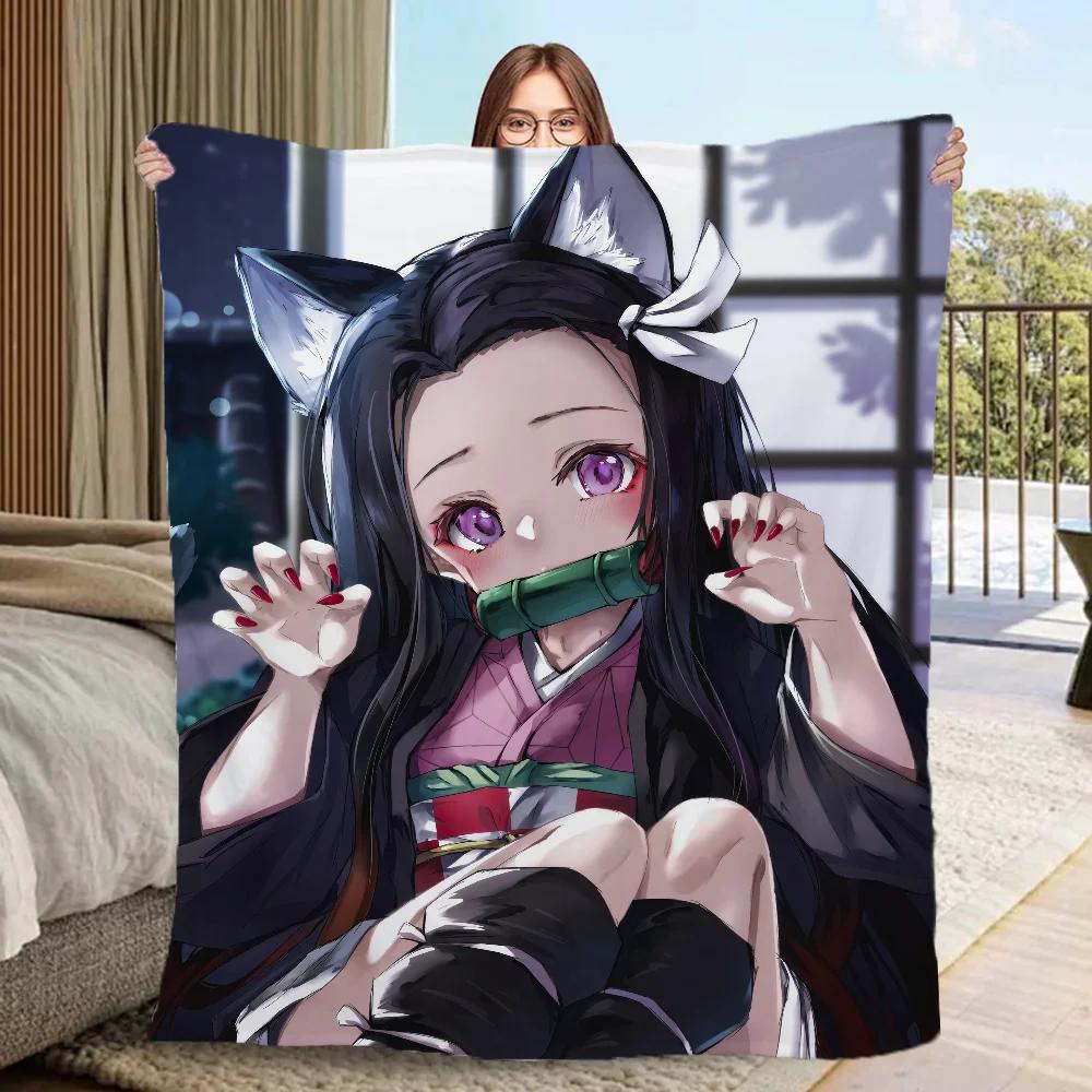 Throw Blanket for Sofa Luxury Throw Blankets Characters D-Demon Slayer Fluffy Plaid Large Blanket King Size Cobija Home Interior