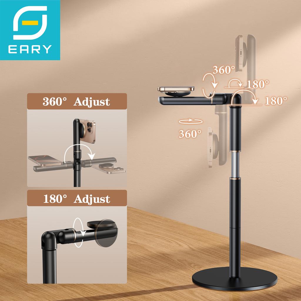 Bordmagnetisk Telefonholder Stand Med 360° Roterbart Højdejusterbart Beslag til iPhone 17 Promax 16 15 Samsung S25U
