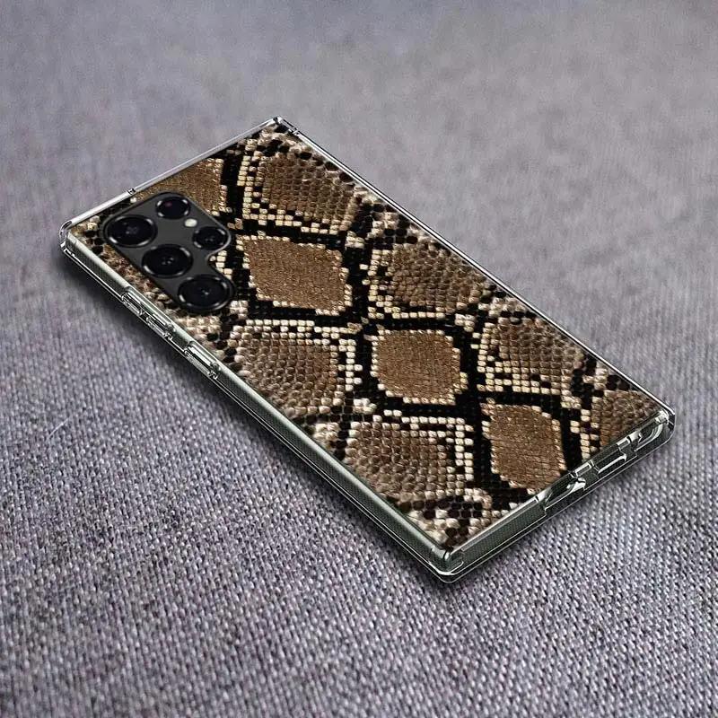 It looks like real snake skin Clear Phone Case for Samsung Galaxy S21 Plus S24 S23 S20 FE S22 S26 Ultra S25 Edge TPU Capa Cases