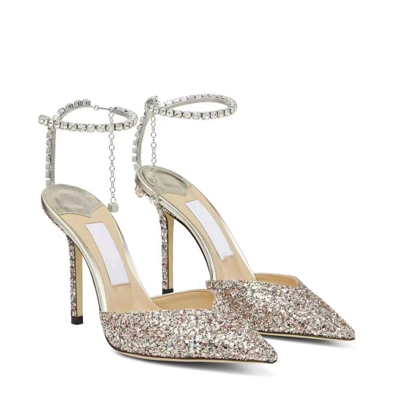 Summer33 -43 Sandals Rhinestone High Heels 8 .5cm /10cm Open Toe Women 'S Shoes Party Wedding Bridal Shoes Brand Show