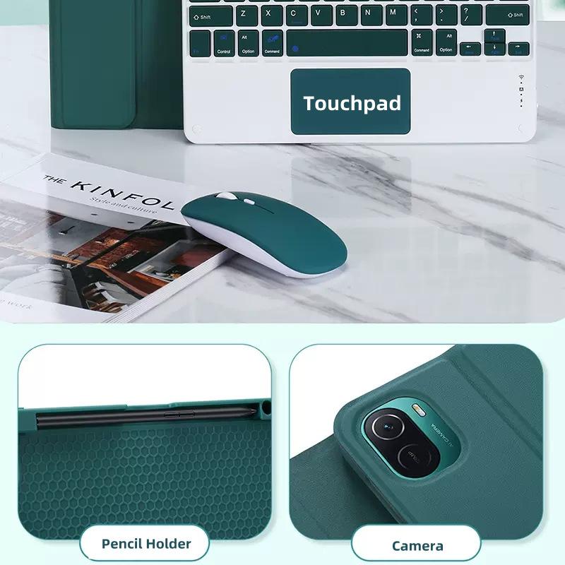 Für Mi Pad 7 6 5 6s Pro Tastaturhülle Redmi Pad SE 11 Pro 12.1 11.2 12.4 Zoll Leder Flip Cover Touchpad mit Maus