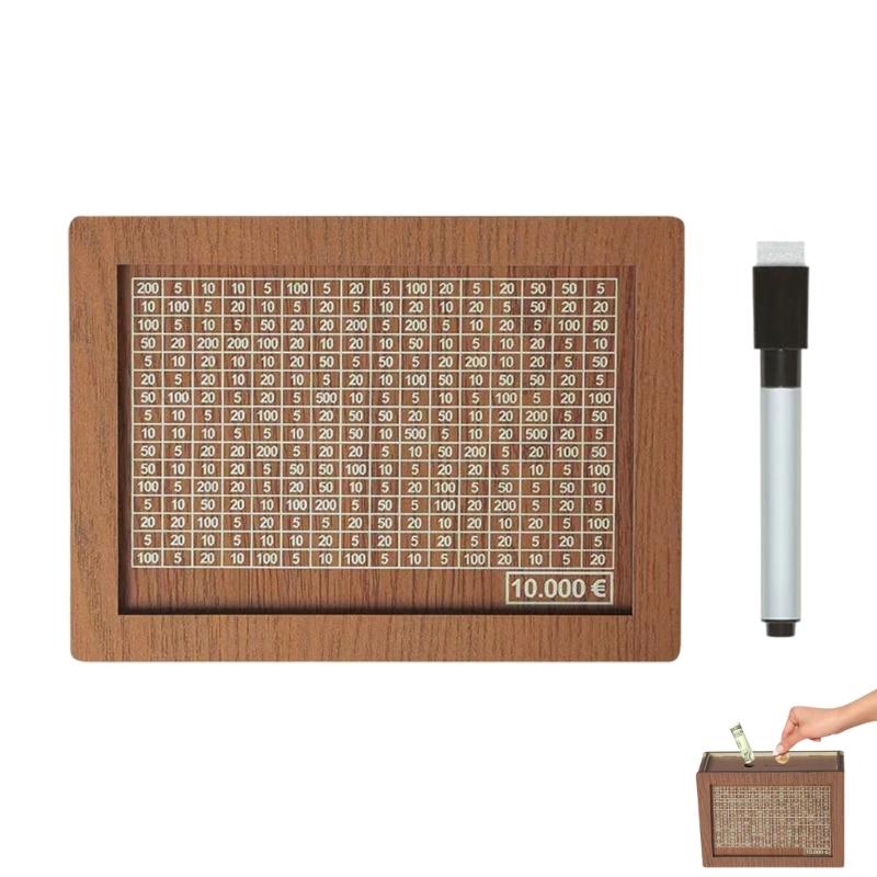 Elegant Wooden Coin Storage Box Organiser With EU Number Display Function For Kids And Household Use