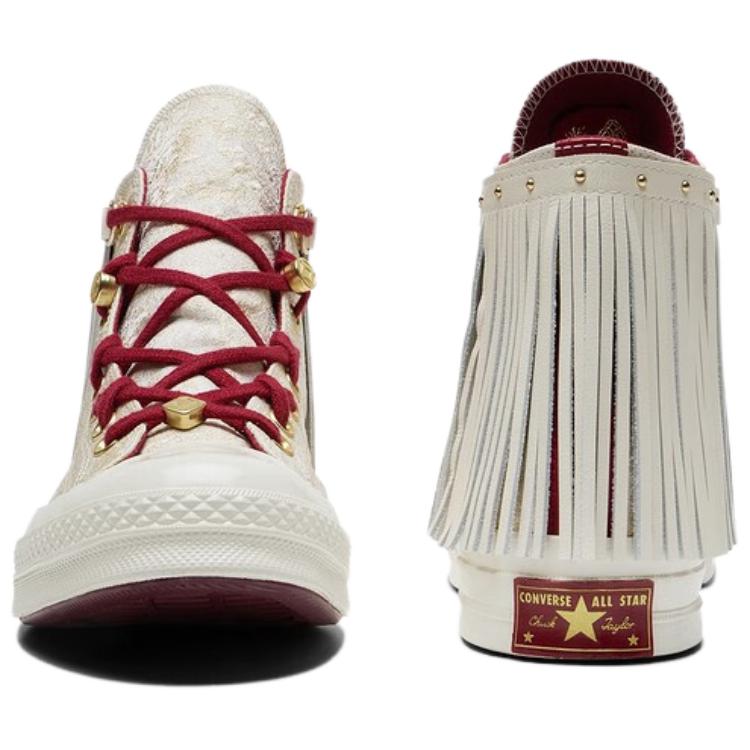 Converse Chuck Taylor All Star Cny Jahr des Pferdes Limited Edition Vielseitig Bequem High-Top Canvas Schuhe Unisex Sneaker Beige A19072C