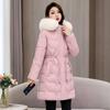 Winter new down cotton-padded clothes women's medium and long thickened warm cotton-padded clothes slim and thin waist jacket cotton-padded jacket