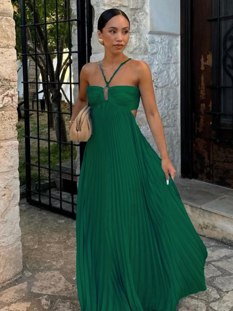 Newest Summer Pure Color Ribbed Sling Camisole Sleeveless Dress
