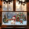 Swinging On A Swing, Snowman Christmas Static Window Sticker Does Not Damage Glass In The Living Room Window