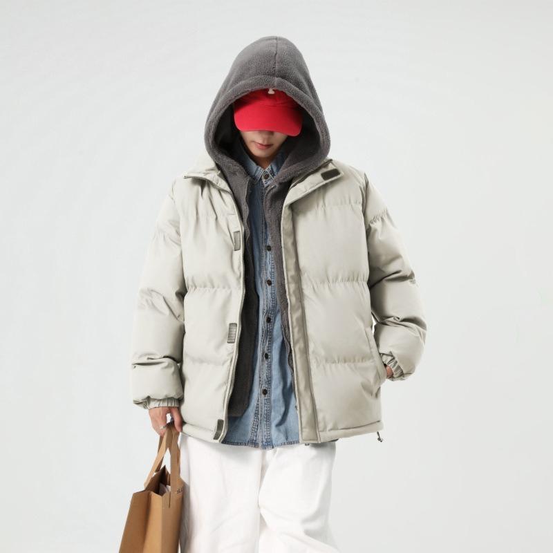 Große Yards Gefälschtes Zweiteiliges Baumwollkleidung Herren Winter Locker Freizeit Verdickt Shaker Samt Baumwolljacke Mit Kapuze Baumwollmantel