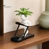 Funny Sports Theme Gift Creative Fitness Figure Flower Pot, Resin Succulents Pot with Treadmill Yoga And Dumbbell Design, Themed Planter for