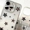 "Niche Black Star Transparent Case for iPhone 13/12/11 Pro/XR/XS/8/7"