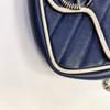 [Pre-Owned] Marmont GG Silver Logo Color-Blocked Quilted Chain Leather Mini Shoulder Bag - Very Good #RNI9DU