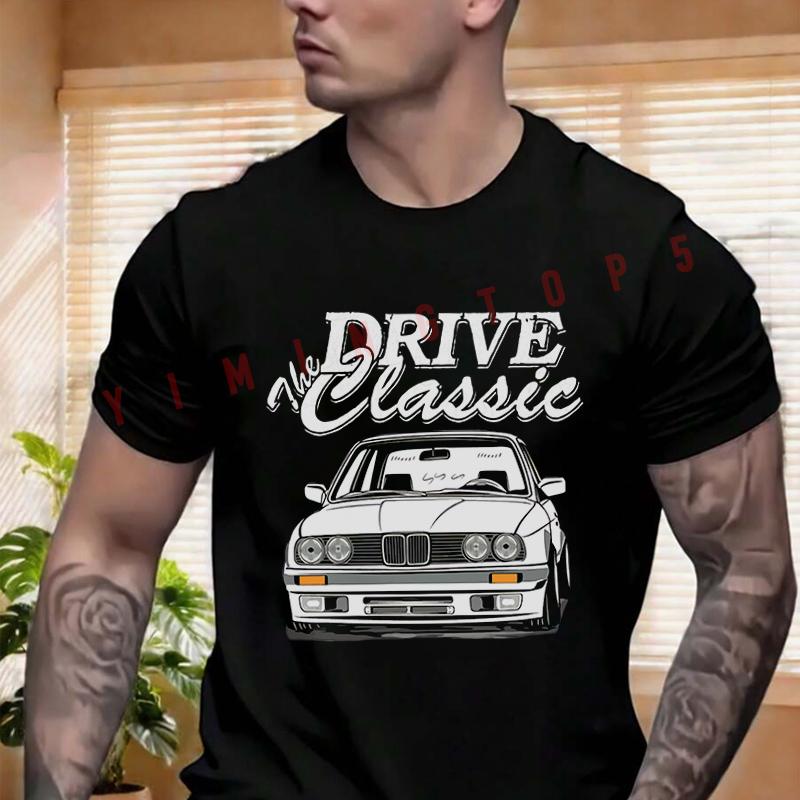Drive Classic Print T-shirt Men's And Women's Summer Short-sleeved Motorbike Cycling Top
