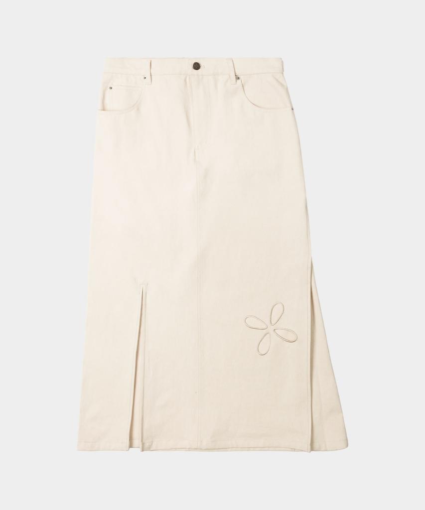 Liomeu Cotton Asymmetrical Long Skirt_Ivory : Radiant083