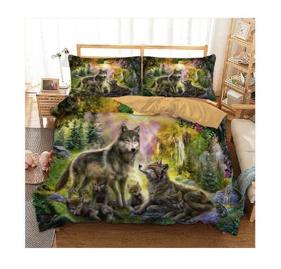 Varg Sängkläder Set Enkel Dubbel Queen King Size Vilda Djur Tema Påslakan Set för Barn Tonåringar Vuxna Rumsinredning 2 Kuddfodral Ingen Täcke