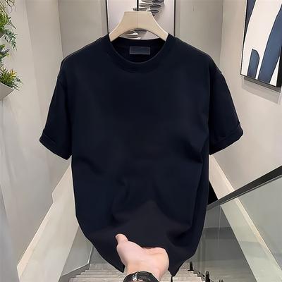 Women Men Cotton T Shirt Round Neck Short Sleeve Solid Color Casual T-shirts