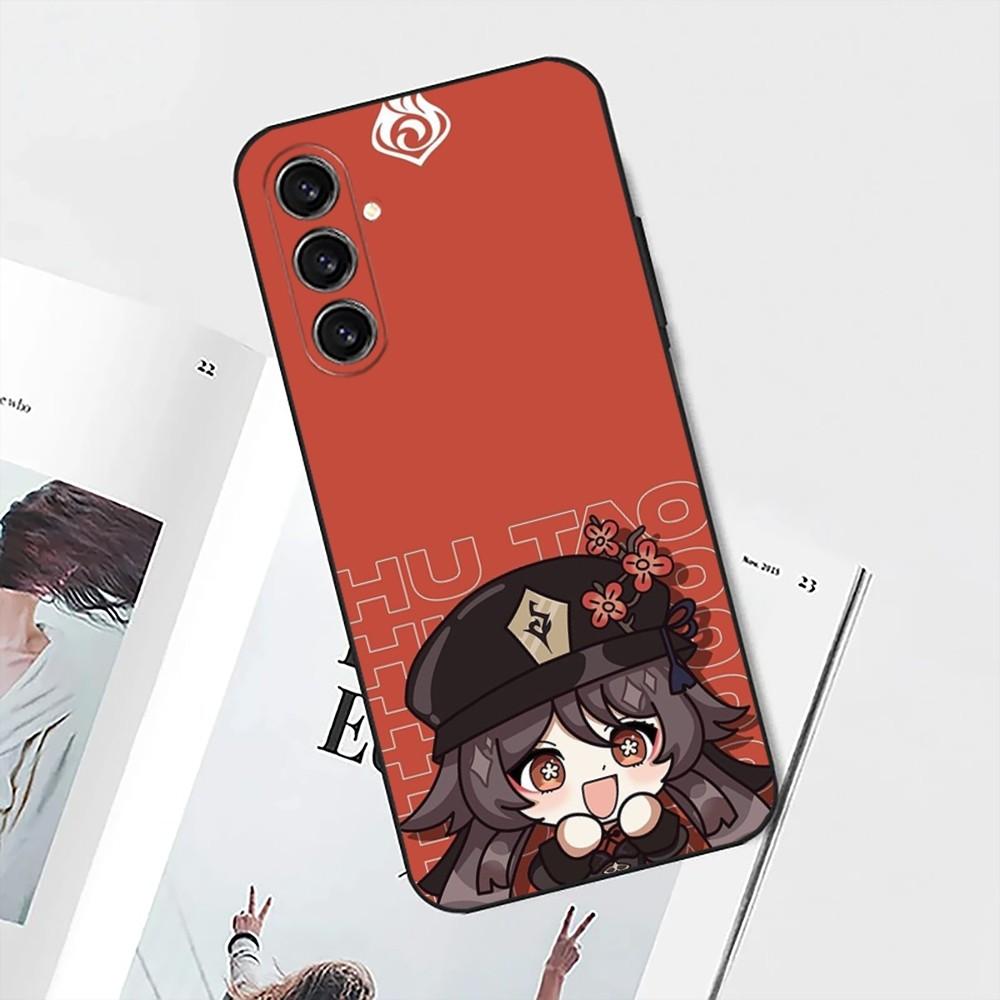 Genshin Impact Hu Tao HuTao Phone Case For Samsung S25,S24,S21,S22,S23,S30,Ultra,S20,Plus,Fe,Lite,Note,10 Black Soft Shell