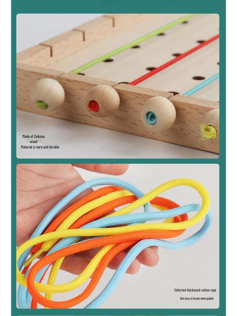 Elastic Rope Stringing Game for Preschoolers: Concentration and Logical Thinking Building Blocks