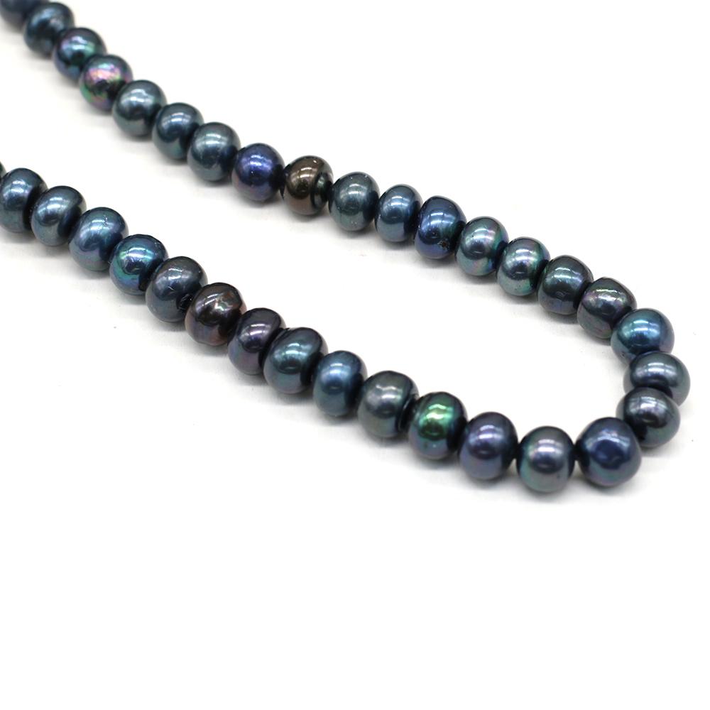 1String, Black Coin Pearl 8-9mm, Fashion Women Natural Freshwater Pearl Beads for Jewelry Making DIY Crafts, Luxury Bulk Gifts 36cm