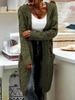 Women's Solid Color Loose Knit Cardigan - Chunky Mid-Length Cable Knit Sweater Coat